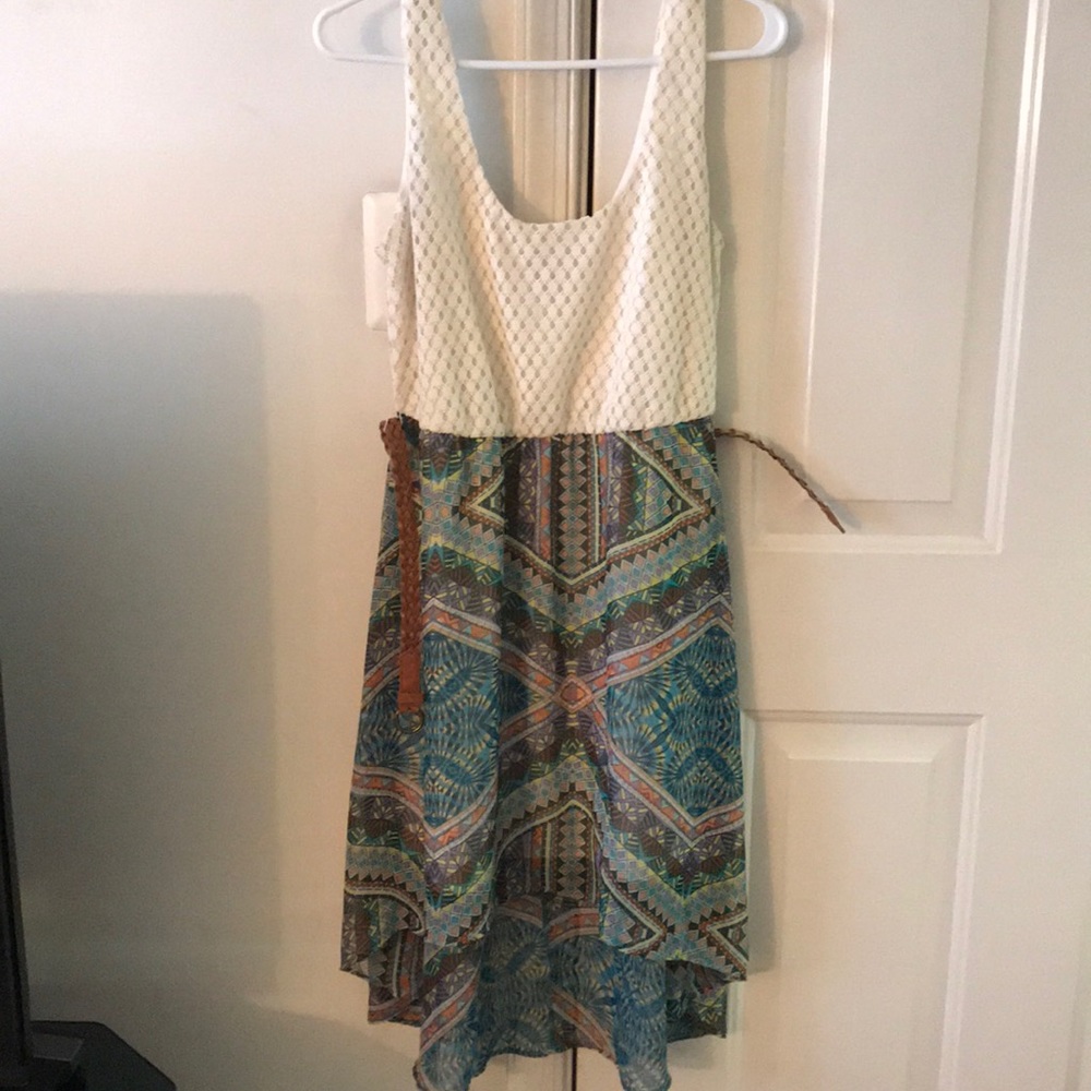 High low dress with belt. Size M